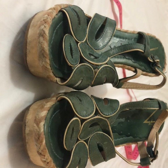 Turquoise Wooden heels - Picture 6 of 6